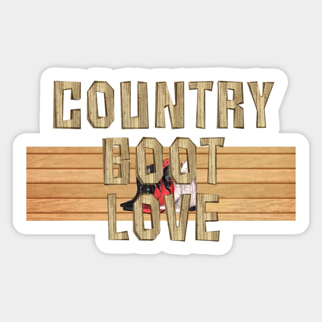 Country Boots Sticker by teepossible